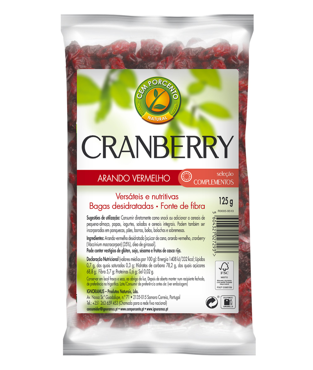 bagas de cranberry 125g