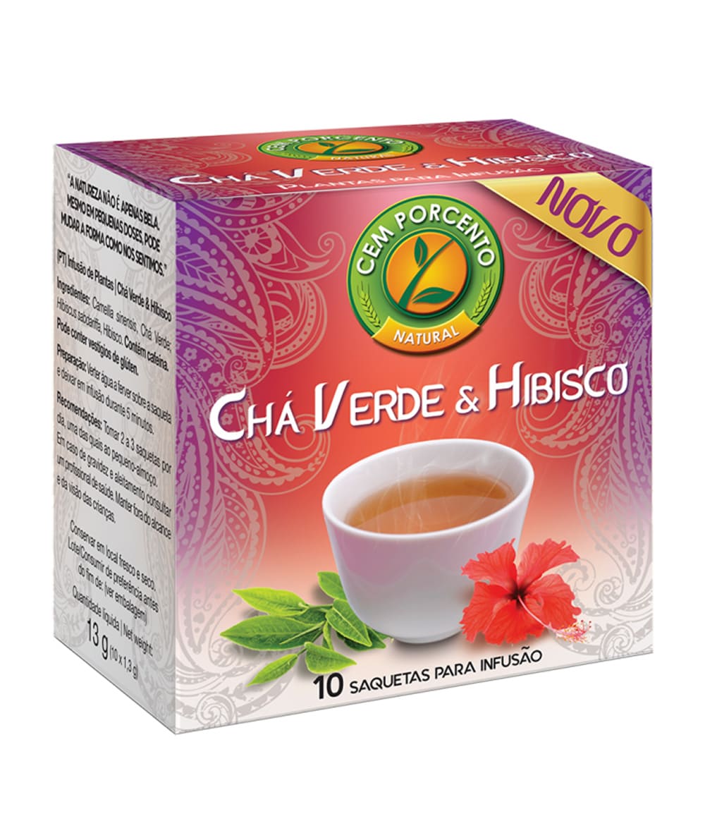 chá verde e hibisco infusão 10 saq