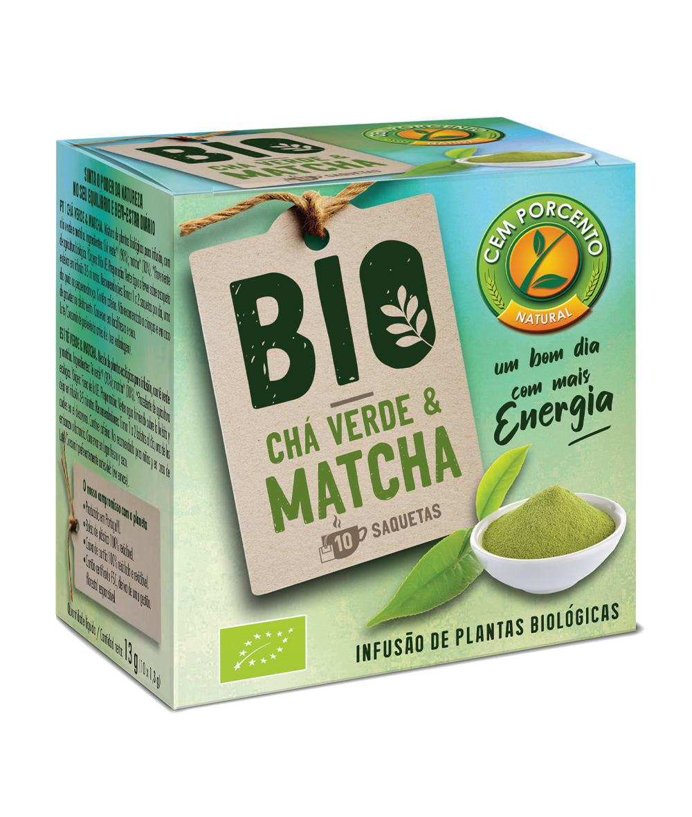 chá verde e matcha infusão bio 10 saq