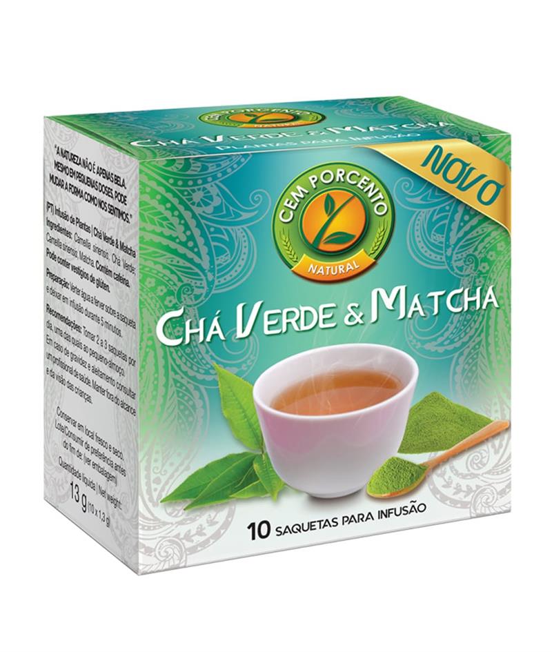 chá verde e matcha infusão 10 saq
