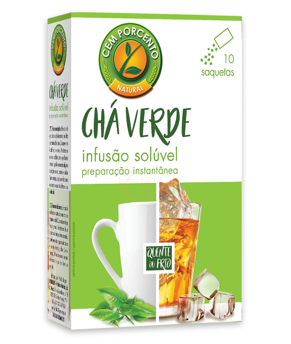chá verde solúvel 10 saq