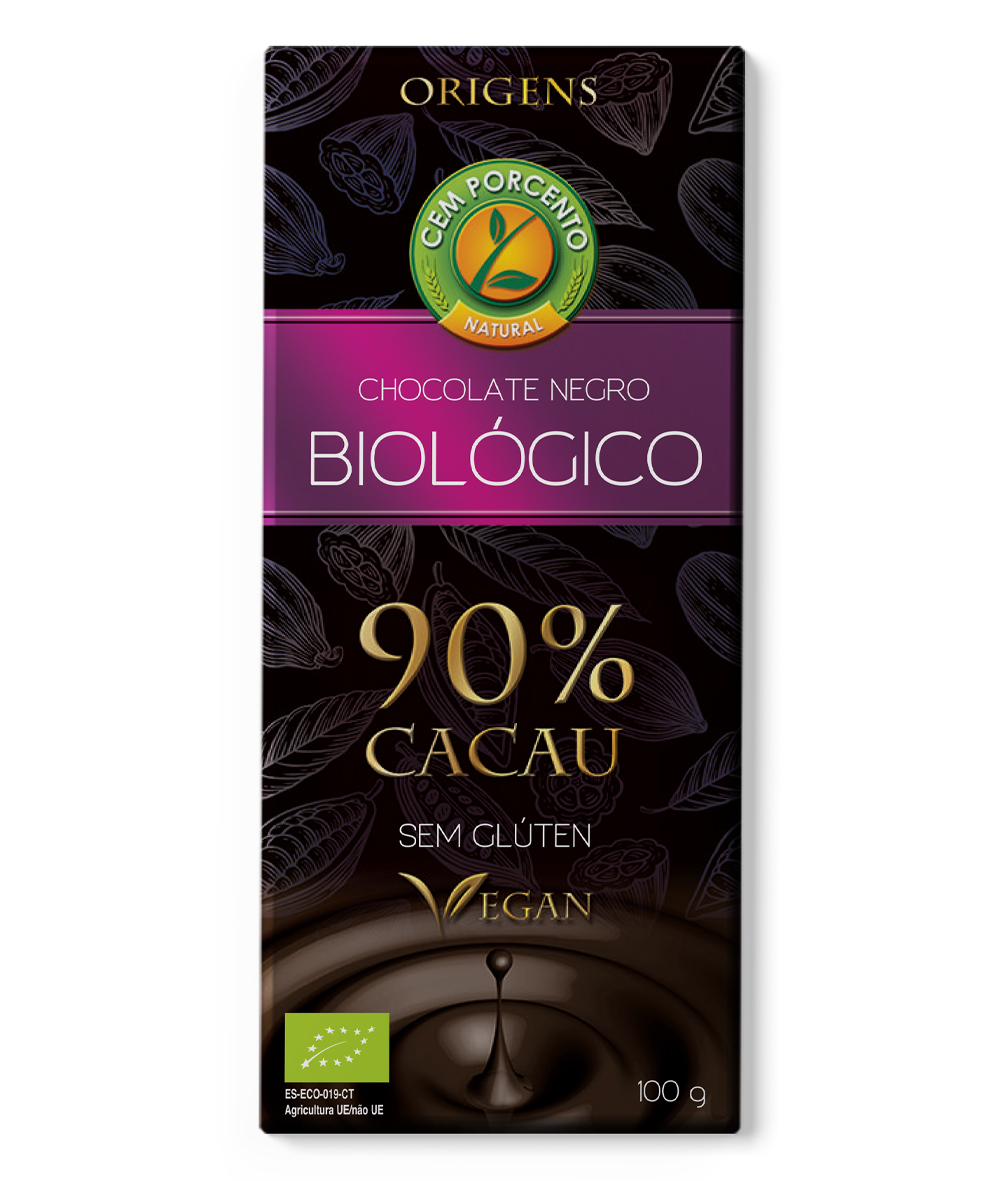 chocolate negro 90% cacau bio
