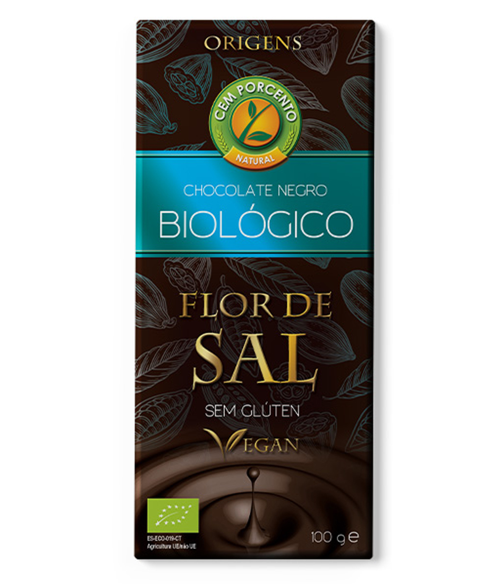 chocolate negro com flor de sal bio