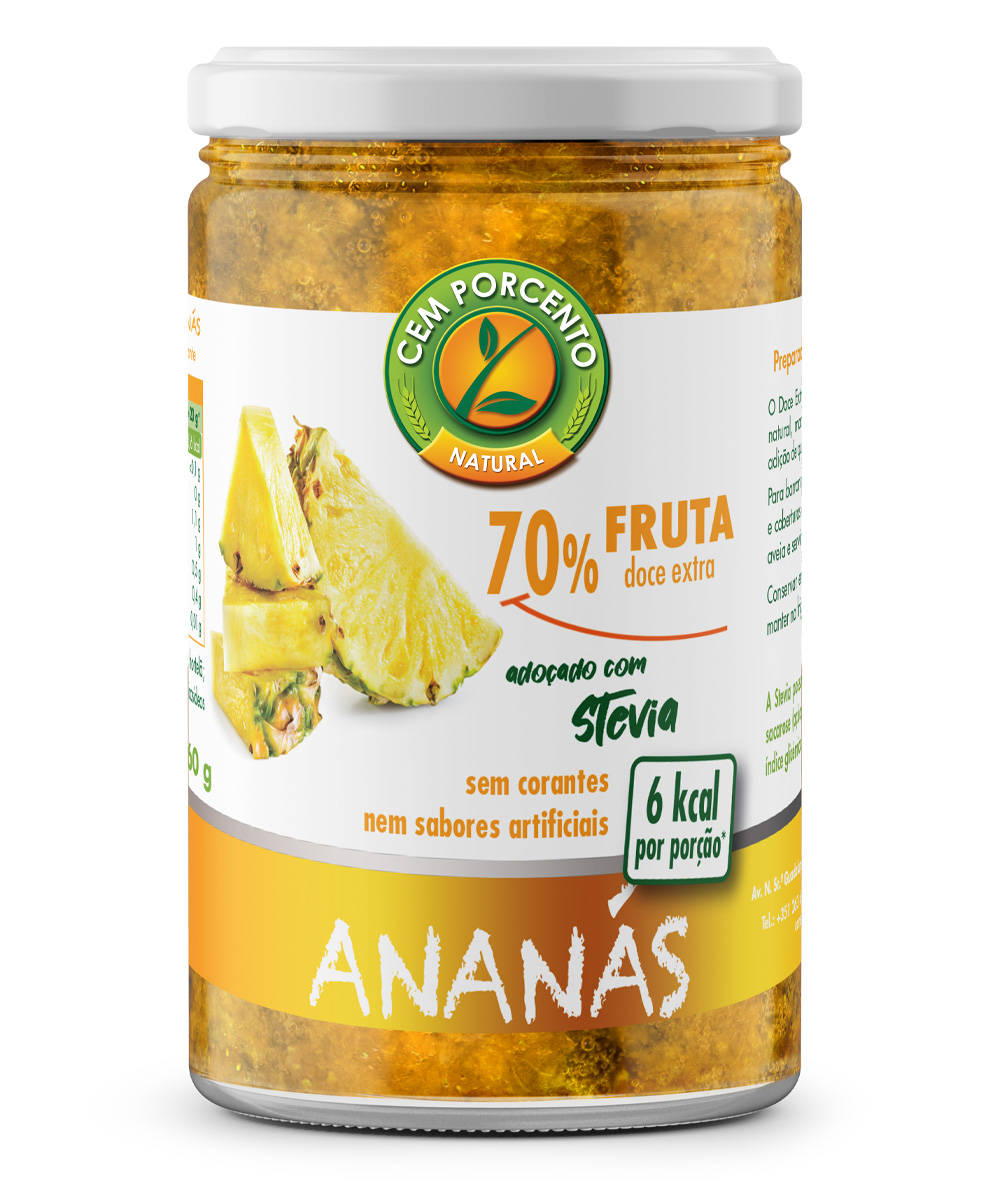 compota de ananás com stevia 260g