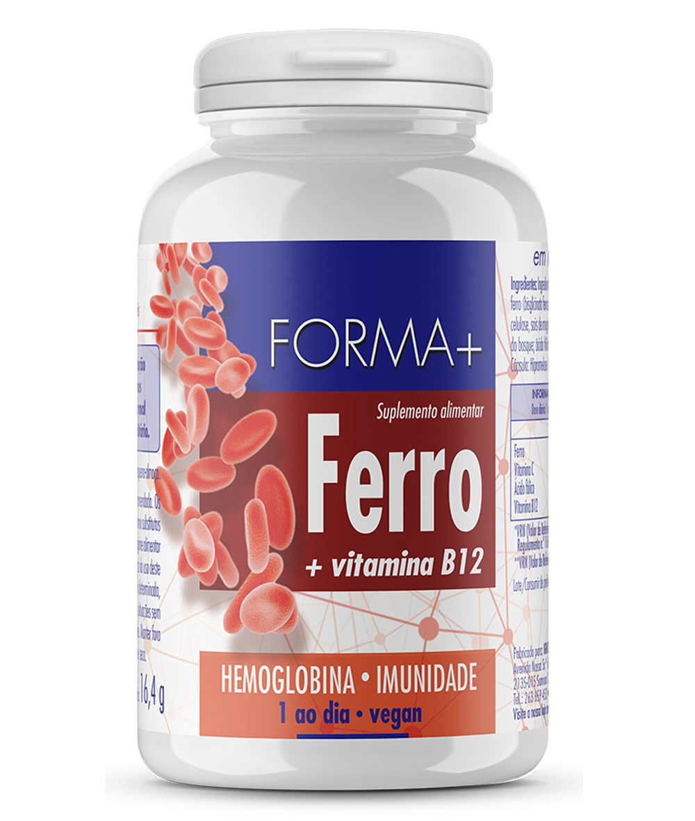 ferro + vitamina b12 30 cápsulas vegan