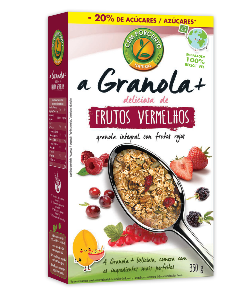granola + deliciosa frutos vermelhos 350g