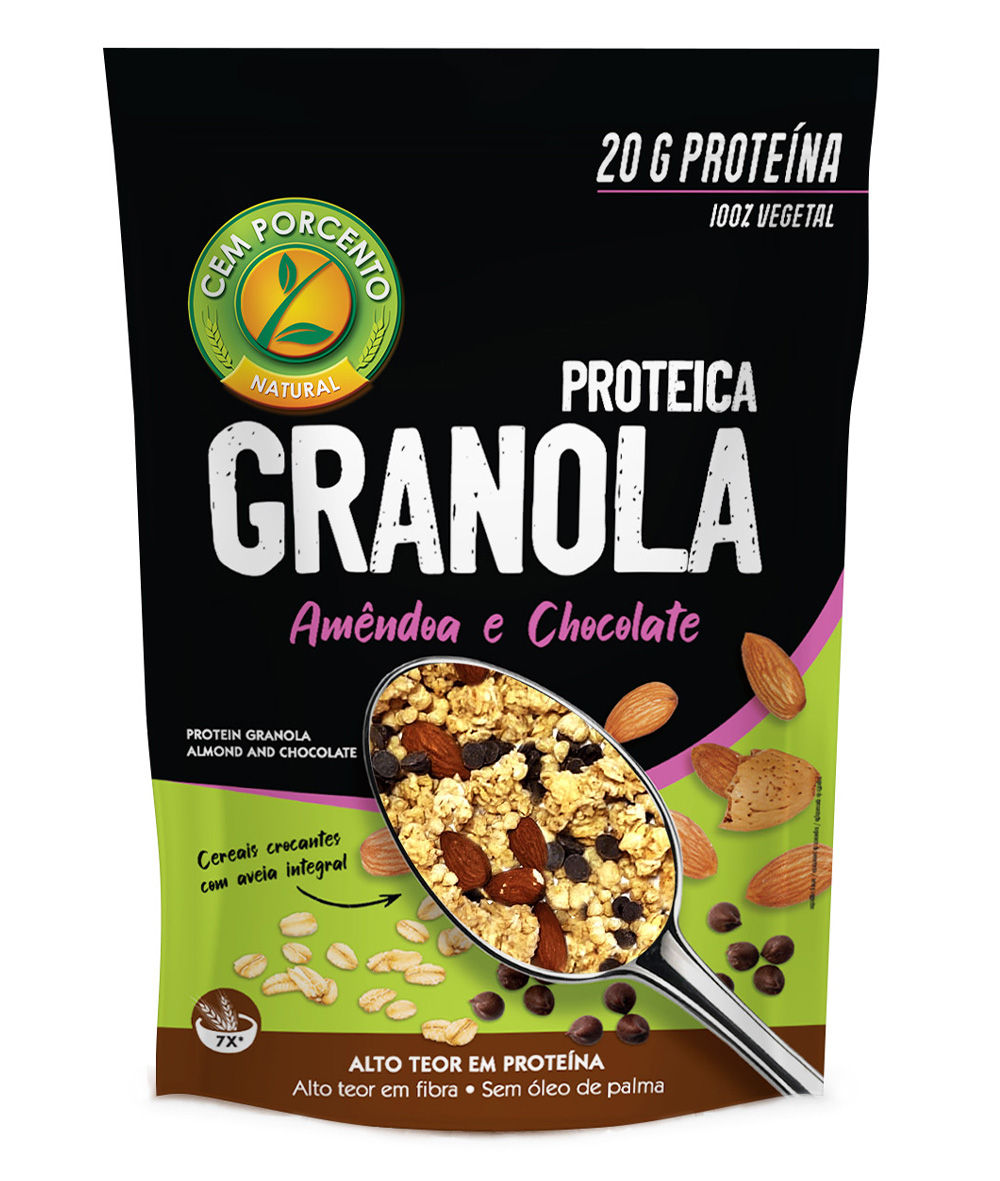 granola proteica amêndoa e chocolate 300g