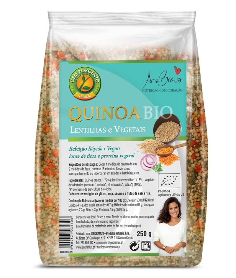 quinoa com lentinhas e vegetais bio by ana bravo 250g
