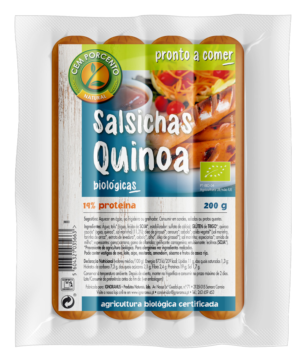salsichas de quinoa bio 200g