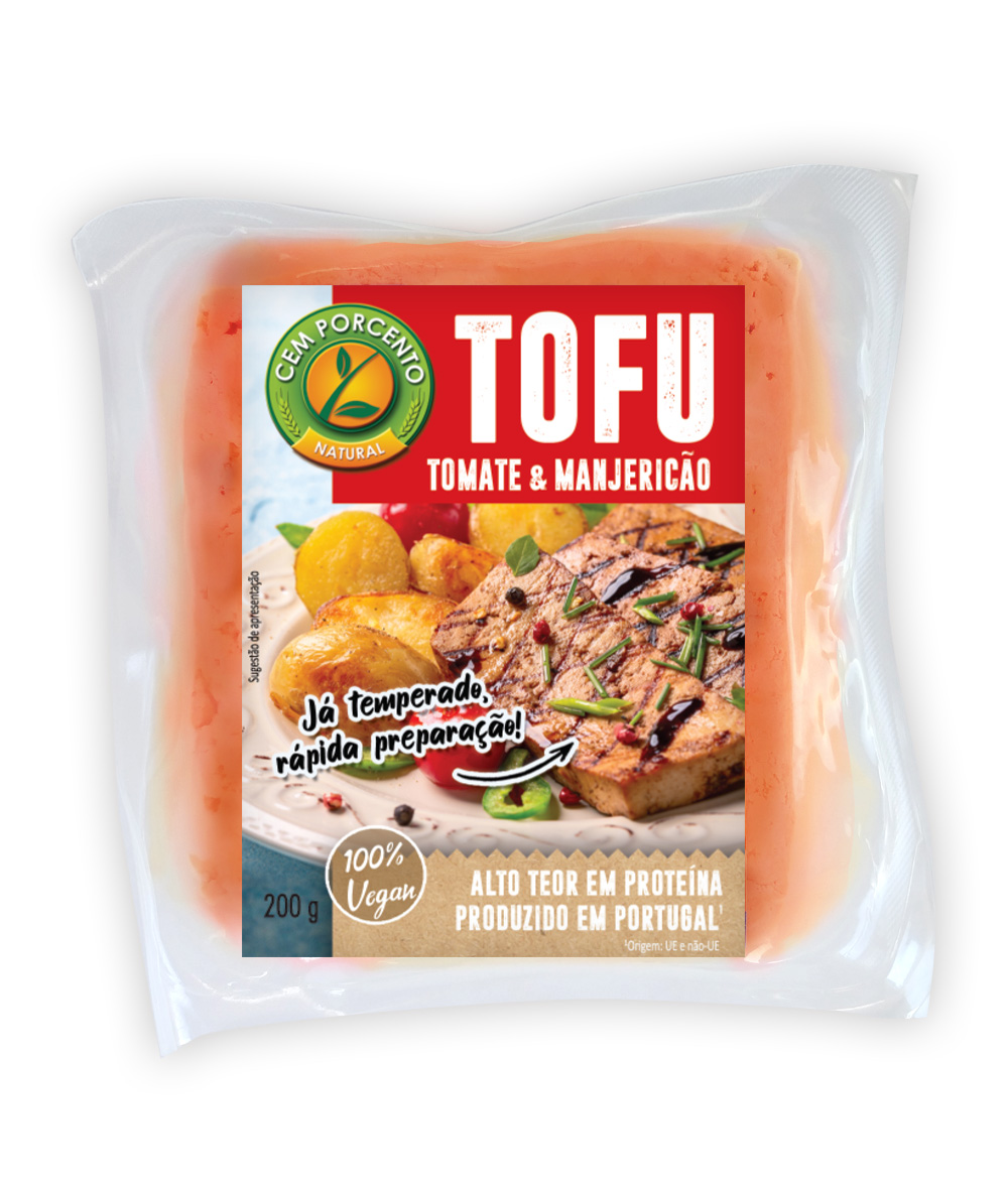 tofu com tomate e manjericão 200g